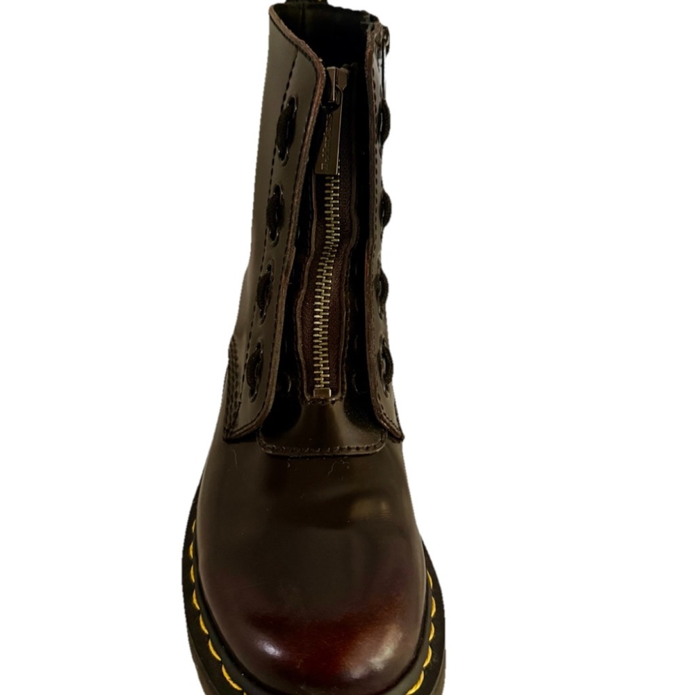 DR. MARTENS 1460 Twin Zip Combat Boots Women’s Girls Brown Size 6 Worn Once - Picture 13 of 15